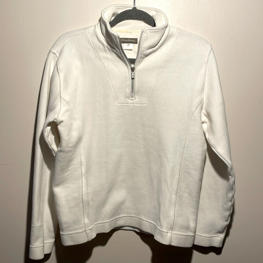 Tommy Bahama White Quarter-Zip Sweater